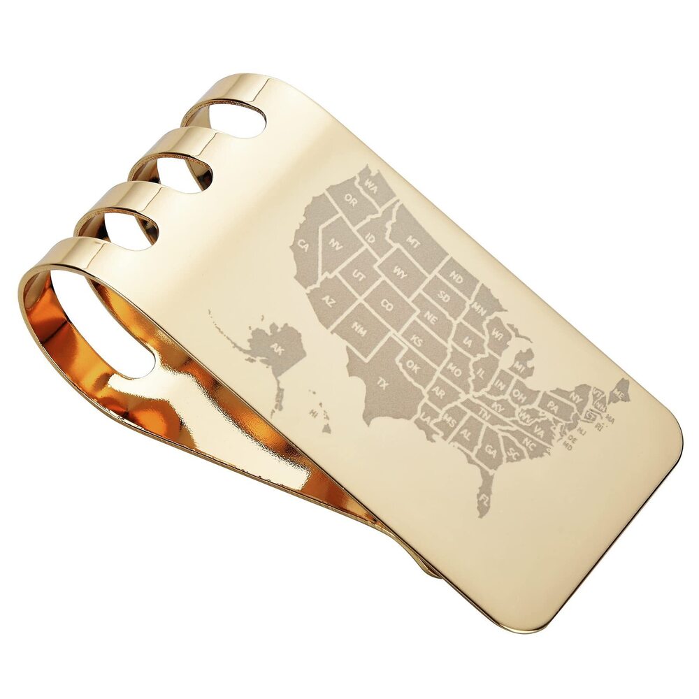 6668 Money Clip Spring Steel Cash Clips Large Capacity Minimalist Front